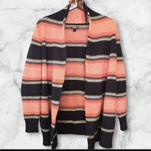 Old Navy Navy Blue & Pink Stripe Open Front Cardigan (Size :Med )